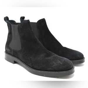 TOD’S Quinn Guiana Beatles Suede Ankle Boots Chelsea Black Sz 7 US / 37.5 EU